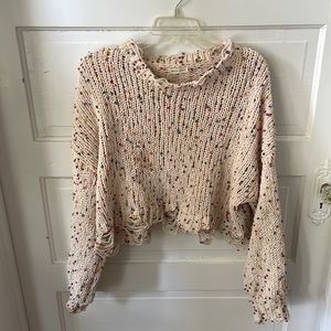 Boutique rainbow flecked knit sweater!!
